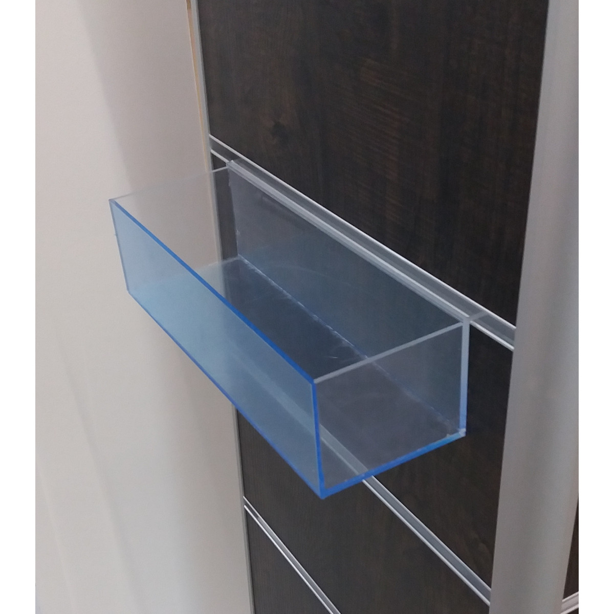 Image of 1 rekeszes plexi tároló alusínes panelba 226 x 80 x 62,5 mm