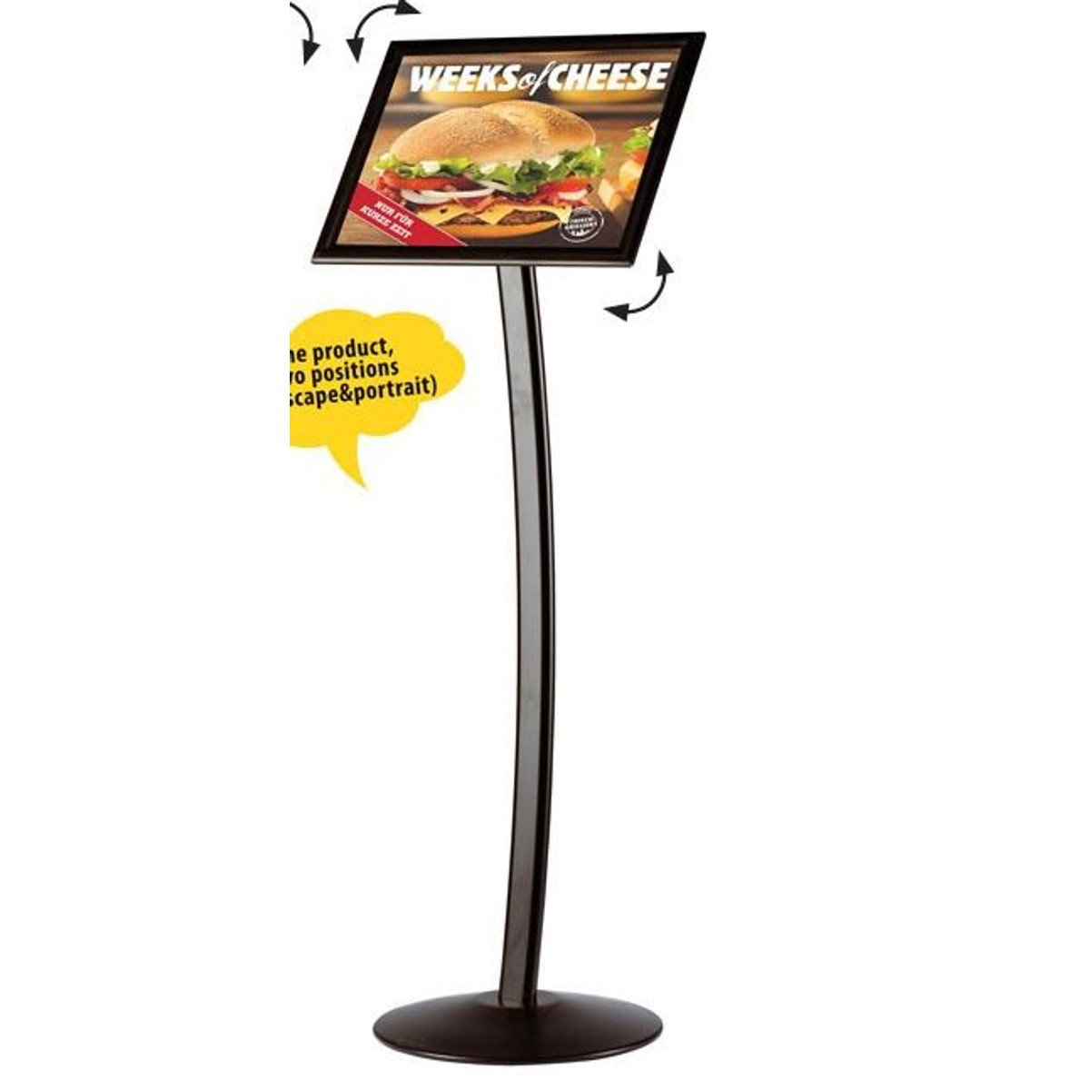 Image of A4 Laptartó állvány, álló/fekvő, FEKETE