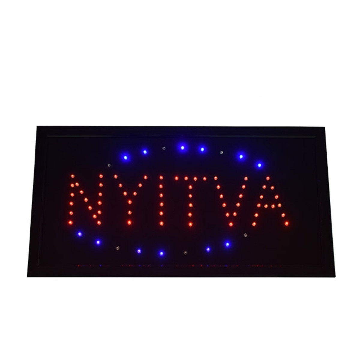 Image of NYITVA LED tábla, piros, kék, 500 x 300 mm, hálózati csatlakozással, CSAK RENDELÉSRE, beszerzési idő: 1-2 hét