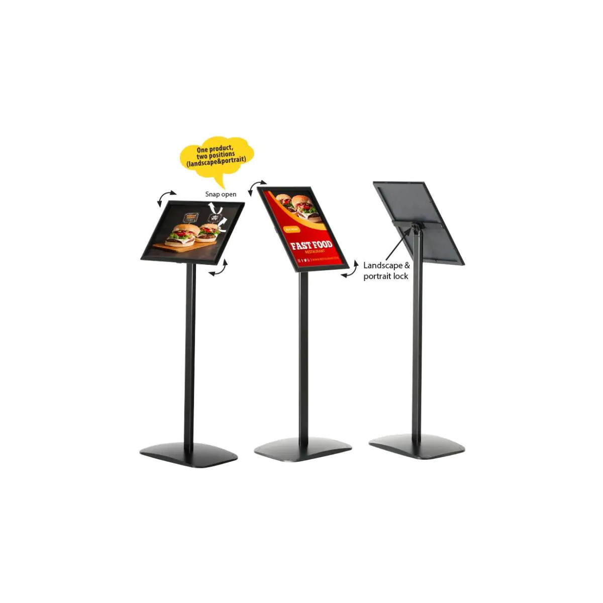 Image of Laptartó állvány, A4, szögletes sarok, fekete, OPTI