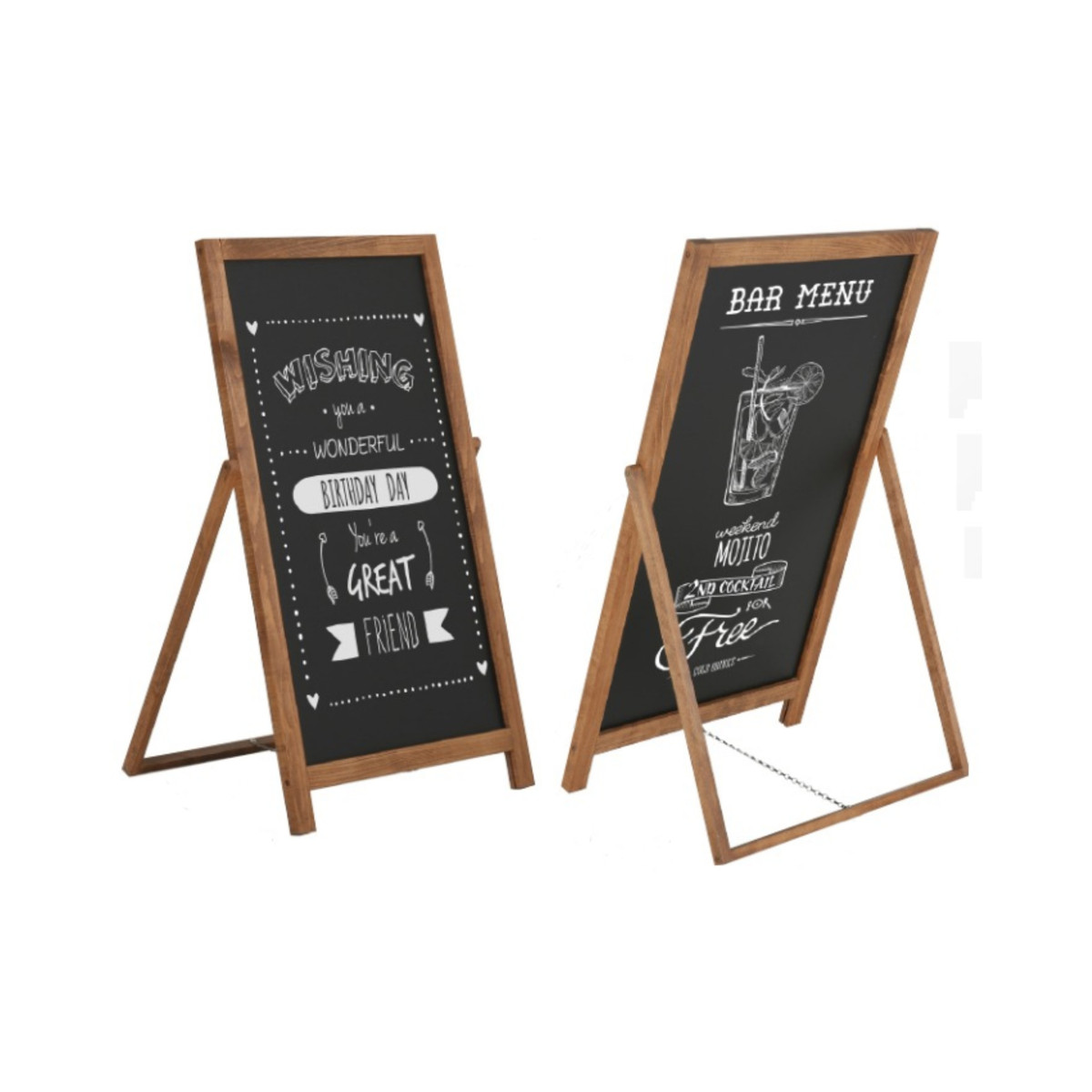 Image of Megállító tábla, beltéri, fa. sötét, krétafilccel írható, 510x1090mm