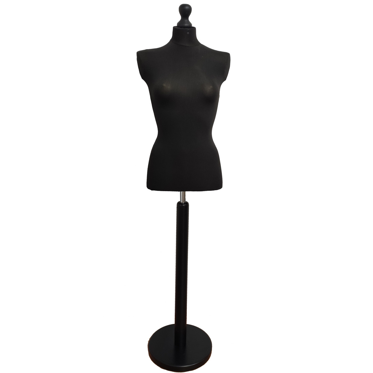 Image of 1/2-es Női szabóbaba FEKETE huzattal, kerek FEKETE falábbal