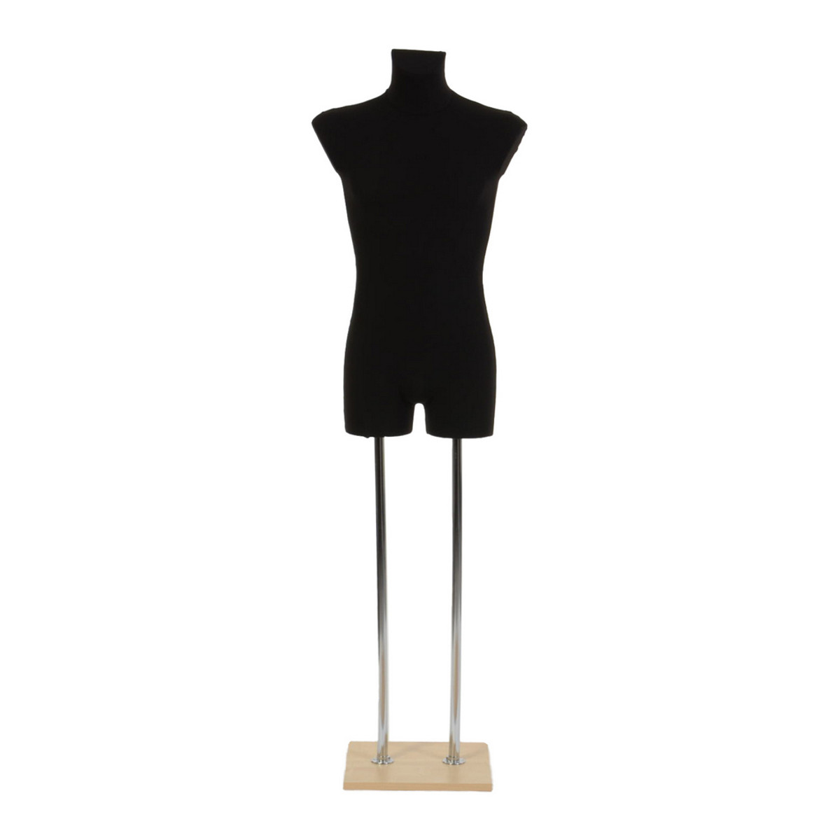 Image of 3/4-es Férfi szabóbaba FEKETE huzattal, krómcső lábbal, JUHAR talppal