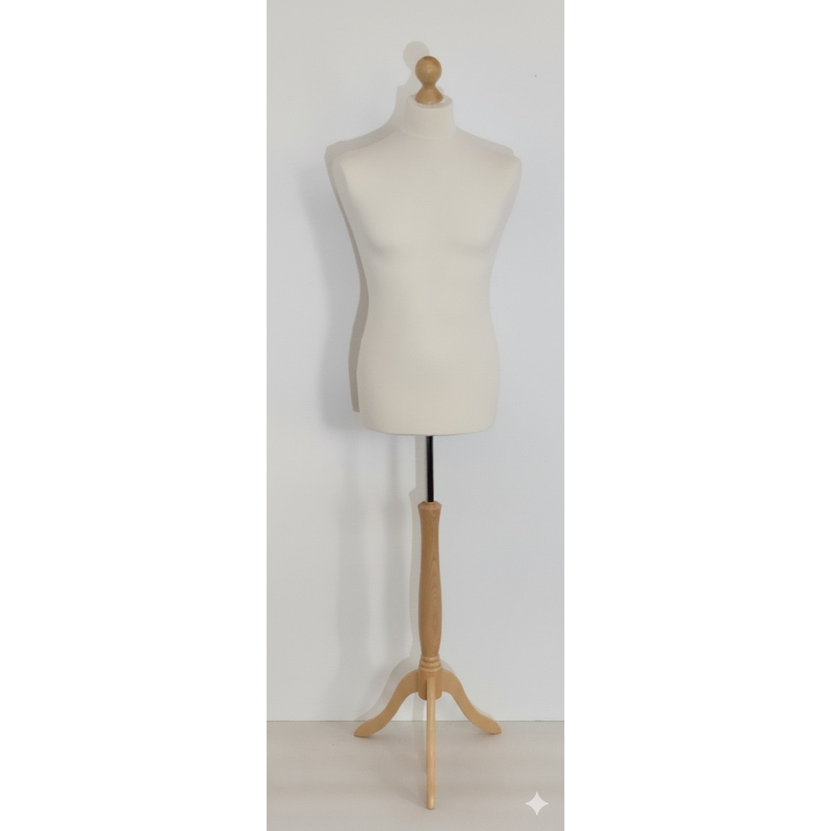 Image of Férfi szabóbaba, 50-es, EKRÜ huzattal, 3 ágú NATÚR falábbal