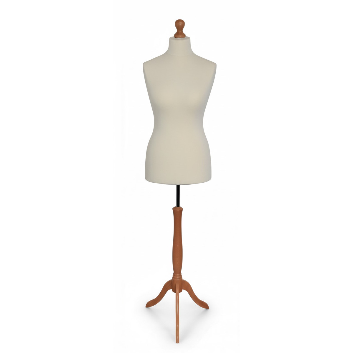 Image of Női szabóbaba 40-42-es, EKRÜ huzattal, 3 ágú MAHAGÓNI falábbal