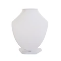 Kép 2/2 - Nyaklánc display, műbőr, TÖRTFEHÉR, 220 mm
