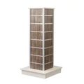 Kép 1/2 - Hasáb gondola alusínes panelből 1290 x 350 x 350 mm Drift Wood Provenza F16 15 cm osztás, fehér tető és lábazati rész