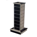 Kép 1/2 - Hasáb gondola alusínes panelből 1300 x 340 x 340 mm MAGASFÉNYŰ FEKETE és MAGASFÉNYŰ FEHÉR 15 cm osztás PEPITA