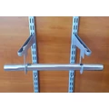 Kép 6/7 - Metall kétsoros RÚDTARTÓ, 25 mm-es csőhöz, EZÜST, 32 mm-es osztású sínhez