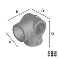 Kép 2/2 - 4 irányú bilincs HYDRO rendszerhez, 28 mm-es csőhöz