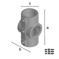 Kép 2/2 - 4 irányú kereszt bilincs HYDRO rendszerhez, 28 mm-es csőhöz