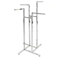 Kép 2/2 - Ruhatartó állvány, ÁLLÍTHATÓ magasságú,  4 ágú, krómozott, szögletes csőből