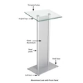 Kép 1/5 - Eloadoi-pulpitus-uveg-fedlappal-ezust-szinu-aluminium-elolappal-AM-3246