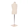 Kép 2/2 - Gyermek szabóbaba, 130-145 cm, EKRÜ huzattal, krómcső lábbal, JUHAR talppal