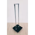 Kép 1/7 - Vállfatartó állvány, csapágyas kerékkel, 340x340x1100 mm, FEKETE, rendelésre