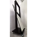 Kép 1/2 - Saját lábon álló, gurulós tükör,FEKETE fa kerettel, 1800 x 600 mm