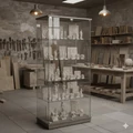 Kép 2/4 - 60 cm-es álló vitrin - BETON színben, 1795 x 632 x 446 mm