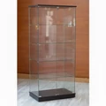 Kép 1/4 - Nyílóajtós, keret nélküli, álló vitrin EDZETT ÜVEGBŐL, FEKETE, 1795 x 632 x 446 mm