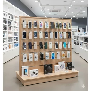 Kétoldalas gondola 15 cm osztású alusínes panelből JUHAR színben