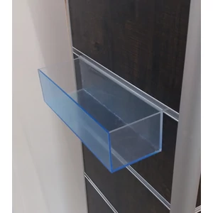 1 rekeszes plexi tároló alusínes panelba 226 x 80 x 62,5 mm