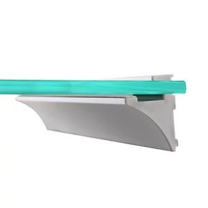 Fali üvegpolctartó alumínium profil gumitömítéssel, 8 mm vastag üveglaphoz, egyedi méretre szabva Fali üvegpolctartó alumínium profil gumitömítéssel, 8 mm vastag üveglaphoz, egyedi méretre szabva