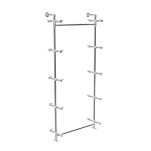 Ruhatartó fali sztender, HYDRO, 5 polctartós, 2400 x 1000 x 300 mm, rendelésre 4-6 hét