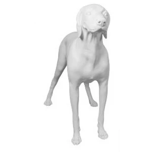 Kutya kirakati bábú, álló forma, Vizsla alak, FEHÉR