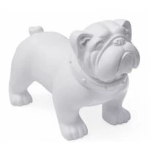 Kutya kirakati bábú,álló forma,Bulldog alak, FEHÉR