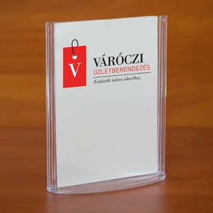 A5 LAPTOK menütartó álló, középen elválasztott, ovális talppal, asztali