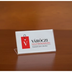 Árcímke tok, plexi, 80x50 mm-es címkéhez
