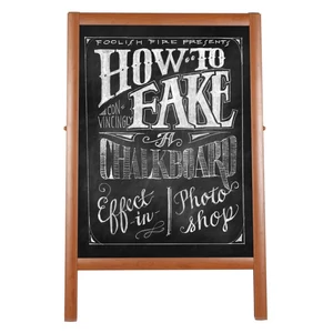 Fa hatású megállító tábla, alumínium vázzal, írható felület 600 x 800 mm, krétával vagy vizes alapú markerrel írható