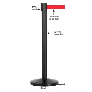 Kordonoszlop, Fekete szalaggal, Fekete test, szalaghossz 2,9 méter