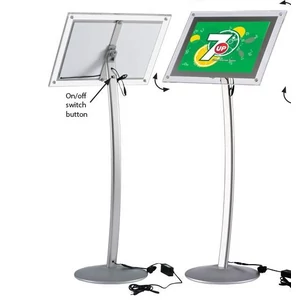 LED, íves infoállvány, Akril előlappal, A4 méret, EZÜST