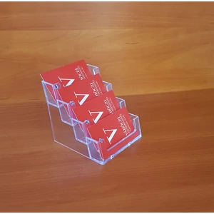 Névjegytartó, 4 rekeszes, asztali, fekvő, 90 x 50 mm
