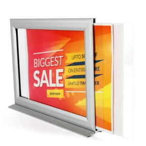 Plakátkeret, 2xA5, szögletes sarkok,Talpas, KÉTOLDALAS, 25 mm