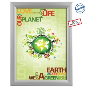 Plakátkeret, kültéri, B2, szögletes sarok, 35 mm profil