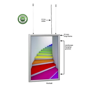 Világító LED keret, A1 méret, KÉTOLDALAS, függeszthető, függesztő drót nélkül