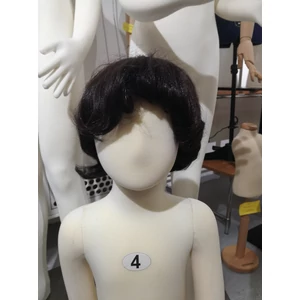 Férfi kirakati babához paróka, rövid, göndör vöröses-fekete