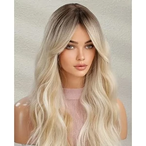 Hosszú, szőke, hullámos stílusú NŐI paróka kirakati babához