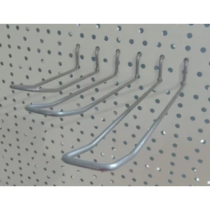 Perforált lemezbe akasztható horganyzott DUPLA kampó, többféle méretben