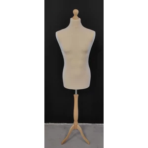 Férfi szabóbaba, 50-es, EKRÜ huzattal, 3 ágú NATÚR falábbal