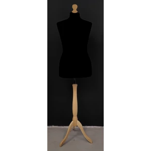 Női szabóbaba 40-42-es, FEKETE huzattal, 3 ágú NATÚR falábbal