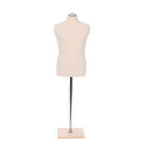 Gyermek szabóbaba, 130-145 cm, EKRÜ huzattal, krómcső lábbal, JUHAR talppal