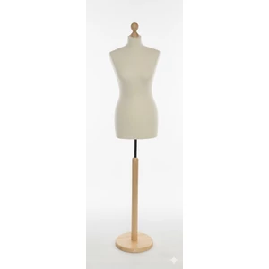 Női szabóbaba, 36-38-as, EKRÜ huzattal, kerek NATÚR falábbal