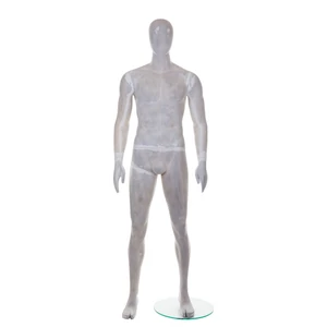 ALAN, egész alakos UFO fejű FÉRFI kirakati baba, próbababa, BETON