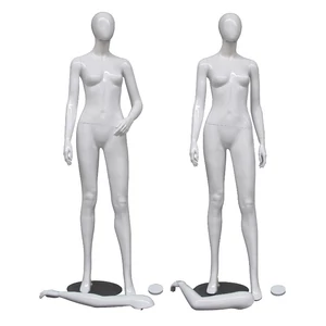 INGRID, egész alakos UFO fejű NŐI kirakati baba, próbababa, 4 pozíciós, fényes fehér