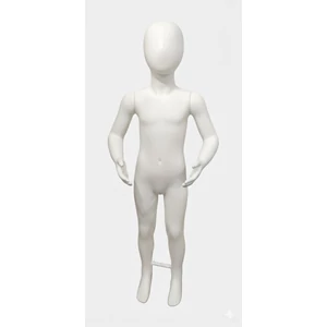UFO fejű, GYERMEK kirakati baba, FEHÉR PVC, 114 cm magas, HAJLÍTOTT karokkal