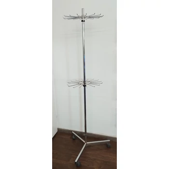 Bizsutartó állvány, 2 db 16 pálcás forgóval, magasság 1700 mm