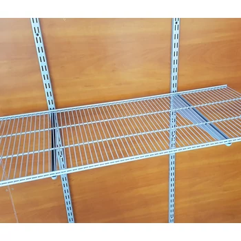 Metall kétsoros HUZALPOLC, 900x410 mm, EZÜST, 32 mm-es osztású falisínhez