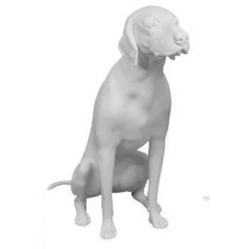 Kutya kirakati bábú, ülő forma, Vizsla alak, FEHÉR